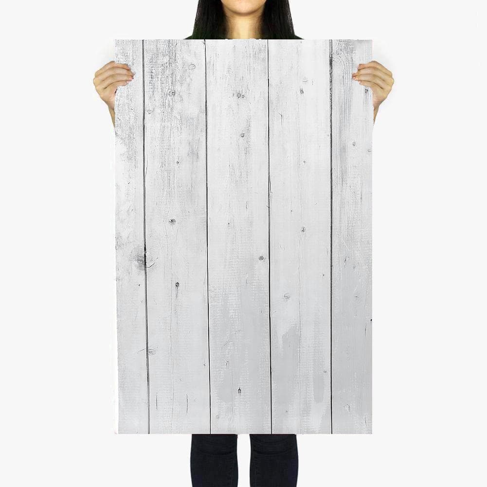 Flat Lay Instagram Backdrop - 'Whale Beach' White Wash Wooden (56cm x 87cm)
