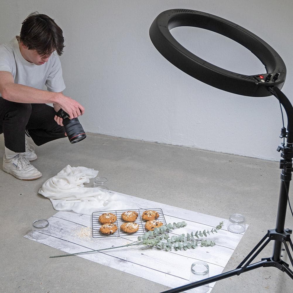 Flat Lay Instagram Backdrop - 'Whale Beach' White Wash Wooden (56cm x 87cm)