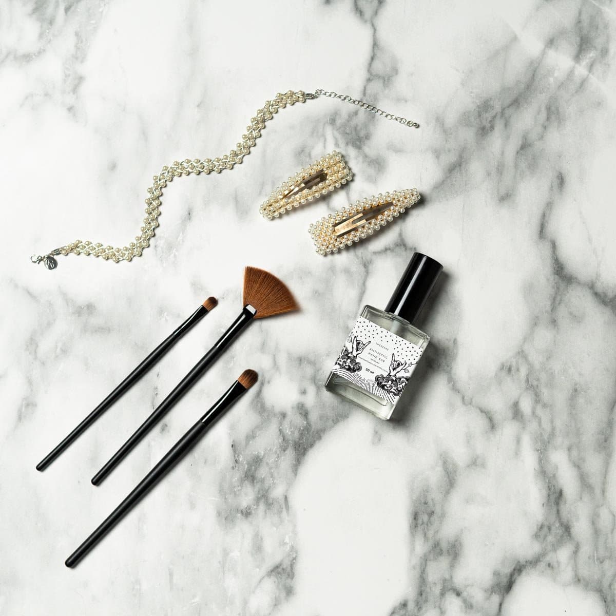 Flat Lay Instagram Backdrop - 'Balmain' White Marble (56cm x 87cm)