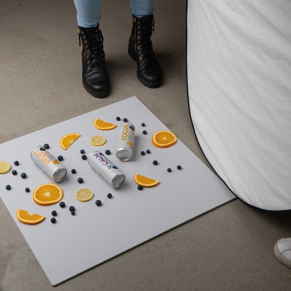 ProBoards Flat Lay Photography Rigid Black & Off White Backdrop - Minimalistic (60cm x 60cm)