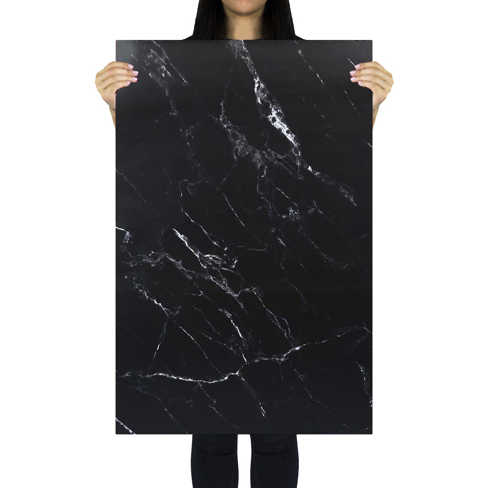 Flat Lay Instagram Backdrop - 'Barangaroo' Black Marble (56cm x 87cm)