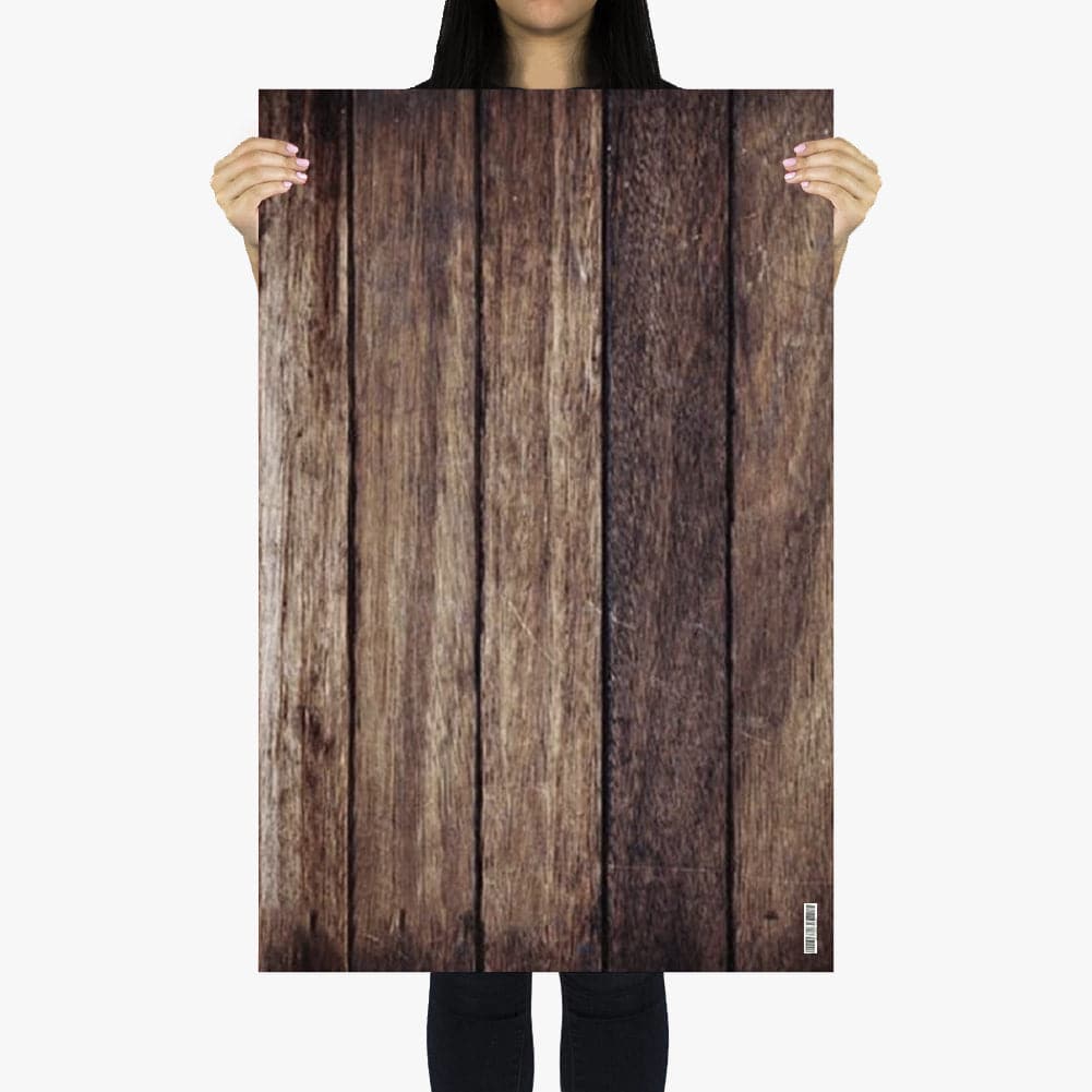 Flat Lay Instagram Backdrop - 'Eveleigh' Brown Wooden (56cm x 87cm)