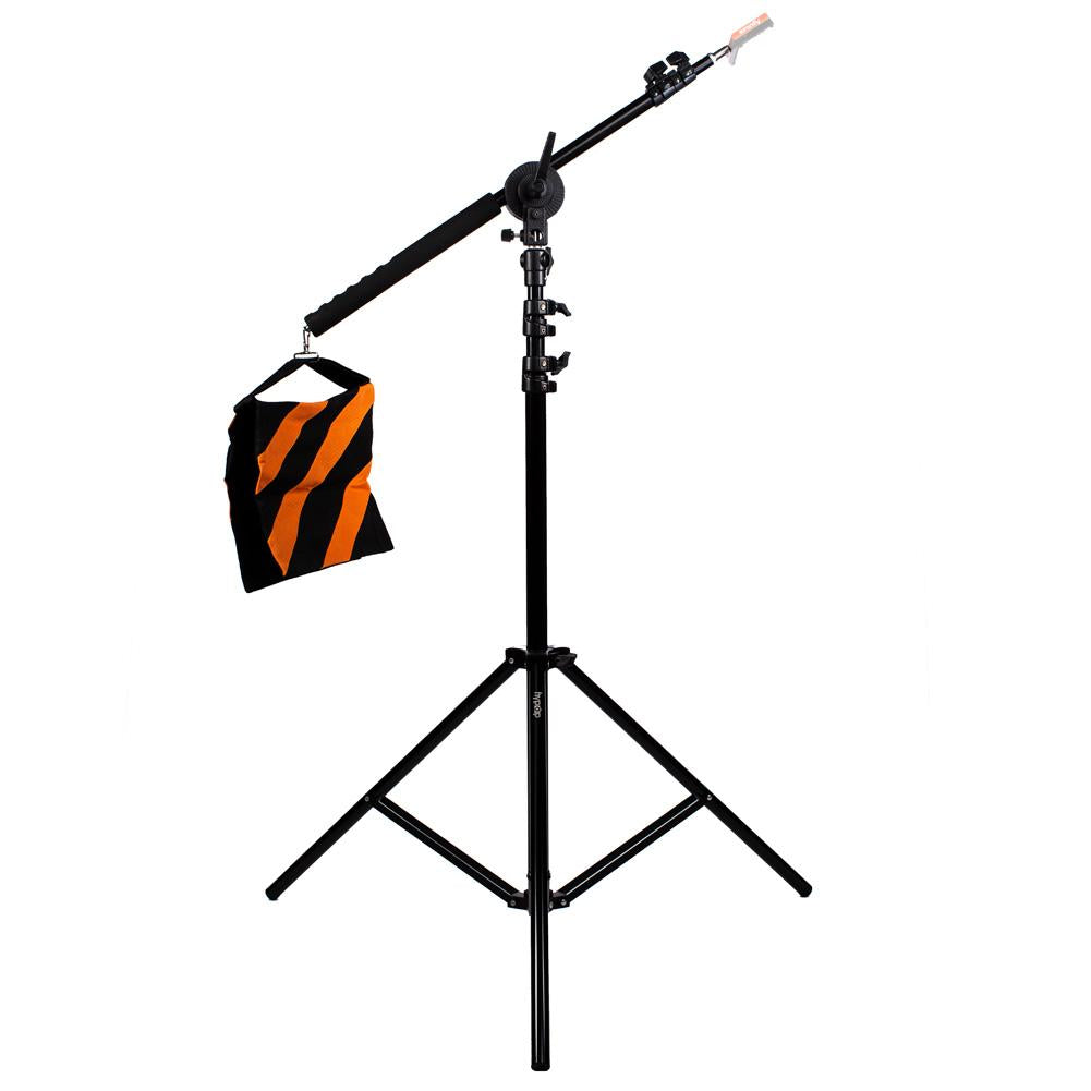 Lighting and Audio Boom Arm Set With Heavy Duty Light Stand