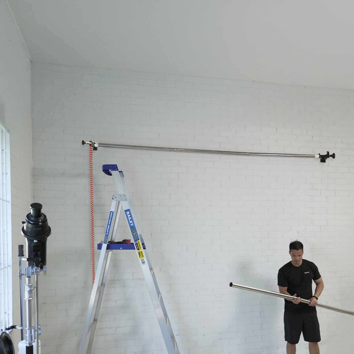 Spectrum Stainless 300cm Steel Backdrop Crossbar for Paper and Vinyl (Single Set)