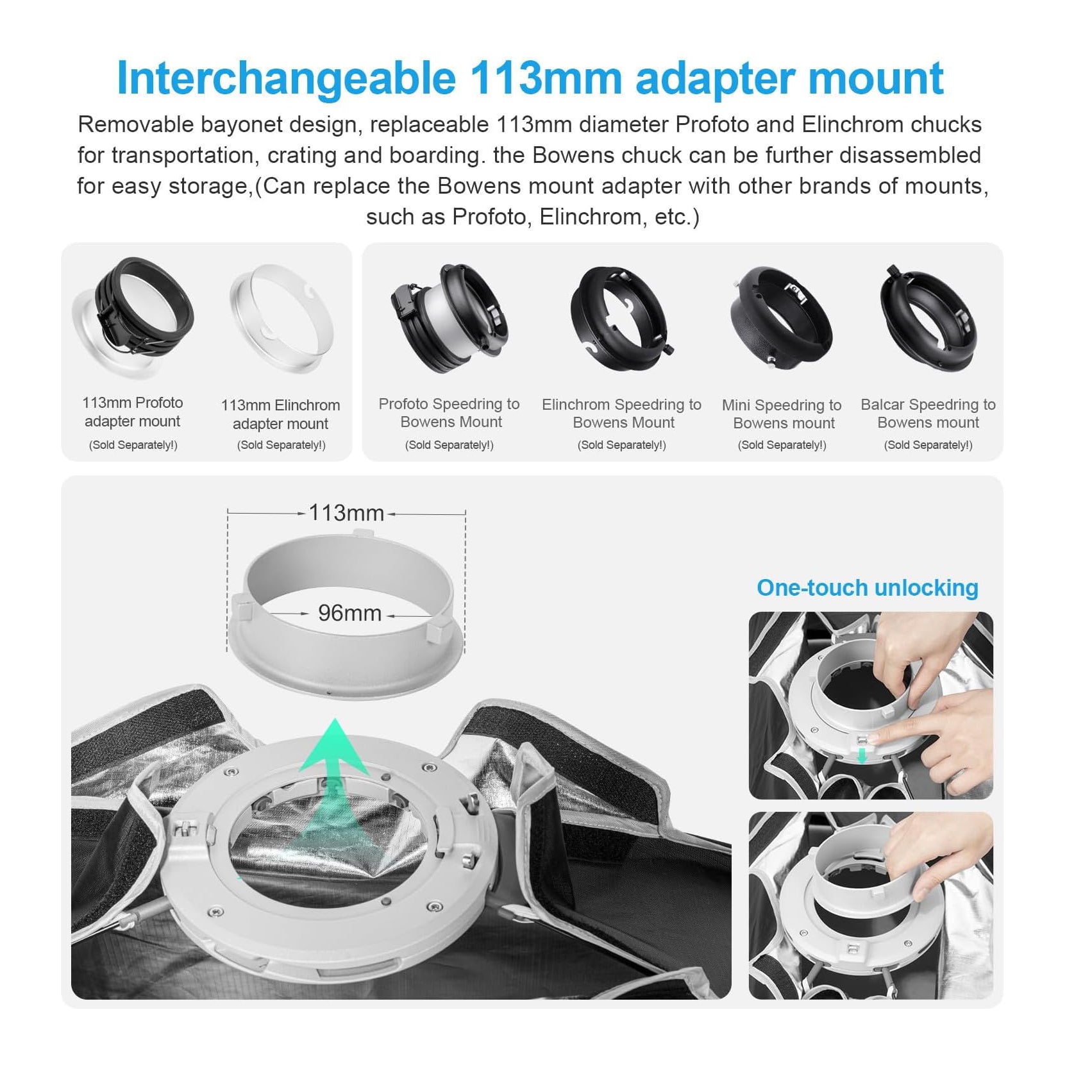 Spectrum LUMIBOX 35cm x 160cm Quick Release Strip Softbox Lighting Modifier with Grid (Bowens Mount)