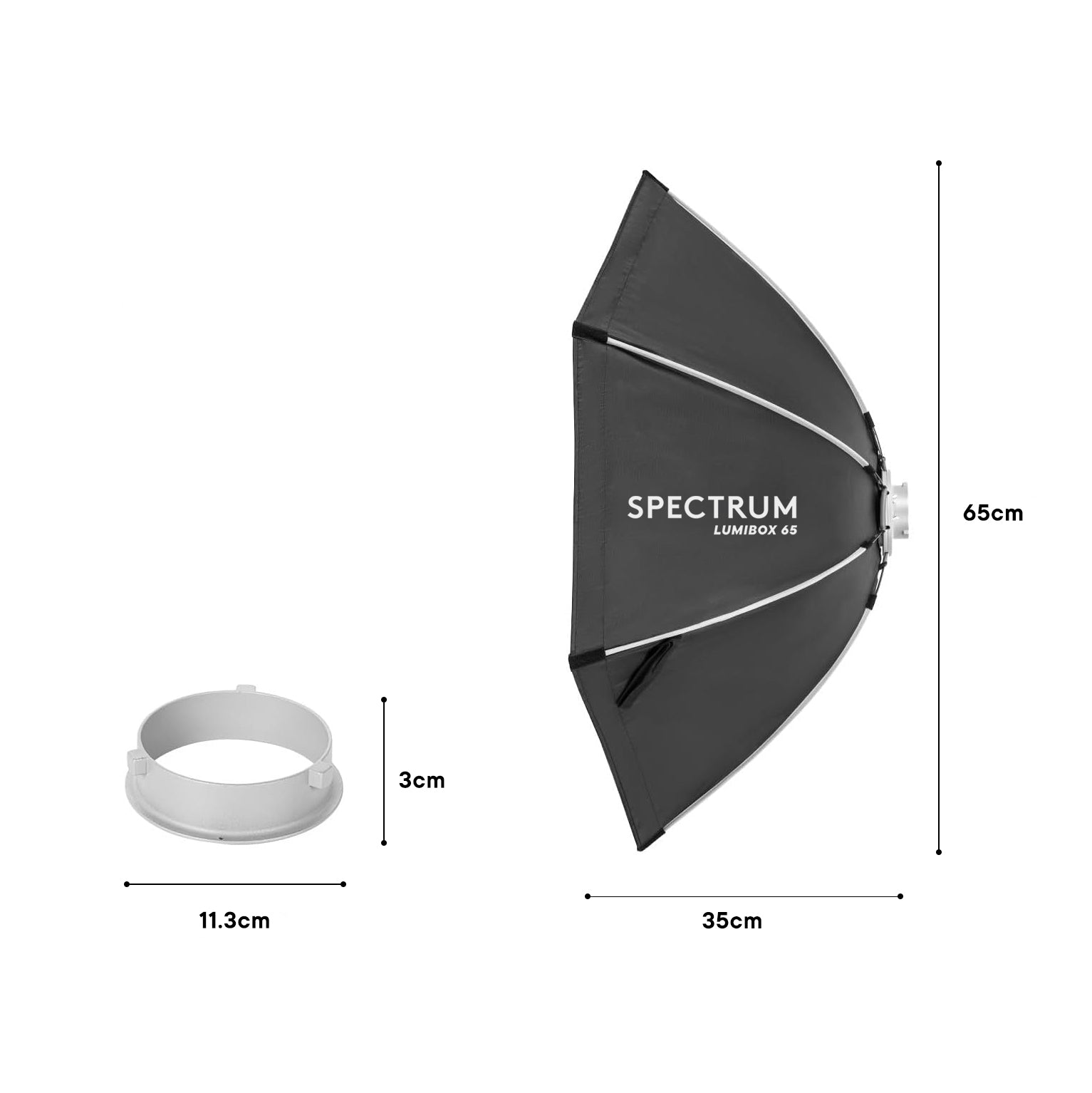 Spectrum LUMIBOX 65cm/25.5" Quick Release Octagon Softbox Lighting Modifier with Grid (Bowens Mount)