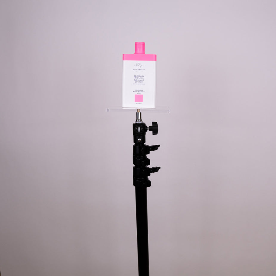 Spectrum Transparent Acrylic Support Plate with 360° Ball Head for Product Photography - Rectangle (15cm x 10cm x 0.7cm)