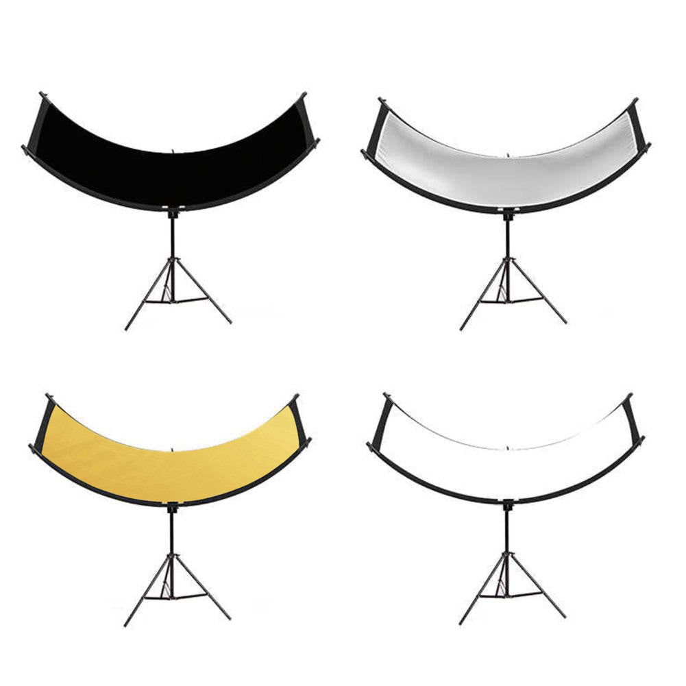 Fomito 70" Curved Reflector 4-in-1 Arclight Eyelighter for Studio Portrait Photography (Black/White/Gold/Silver) (DEMO STOCK)