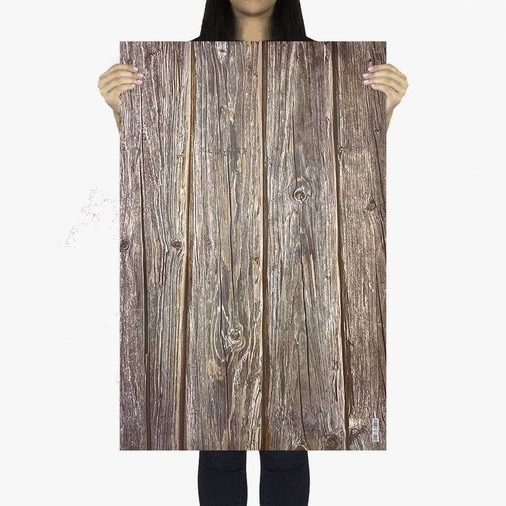 Flat Lay Instagram Backdrop - 'Fitzroy' Vintage Brown Wooden (56cm x 87cm)