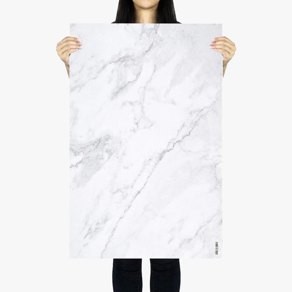 Flat Lay Instagram Backdrop - 'Brighton' White Marble (56cm x 87cm)