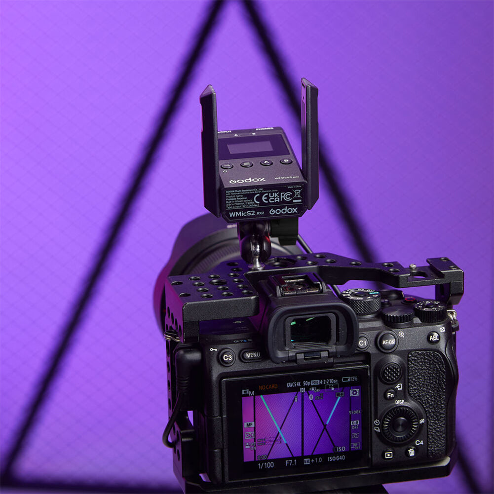 Godox WMicS2 UHF Compact Wireless Microphone System for Cameras & Smartphones with 3.5mm (514 to 596 MHz)