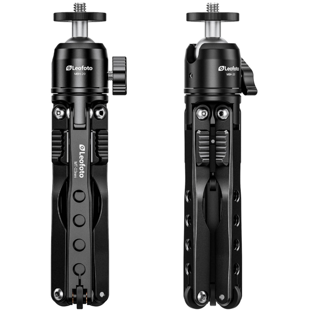 Leofoto MT-03 Mini Table Top 2 Section Tripod with MBH-20 Ball Head - Black