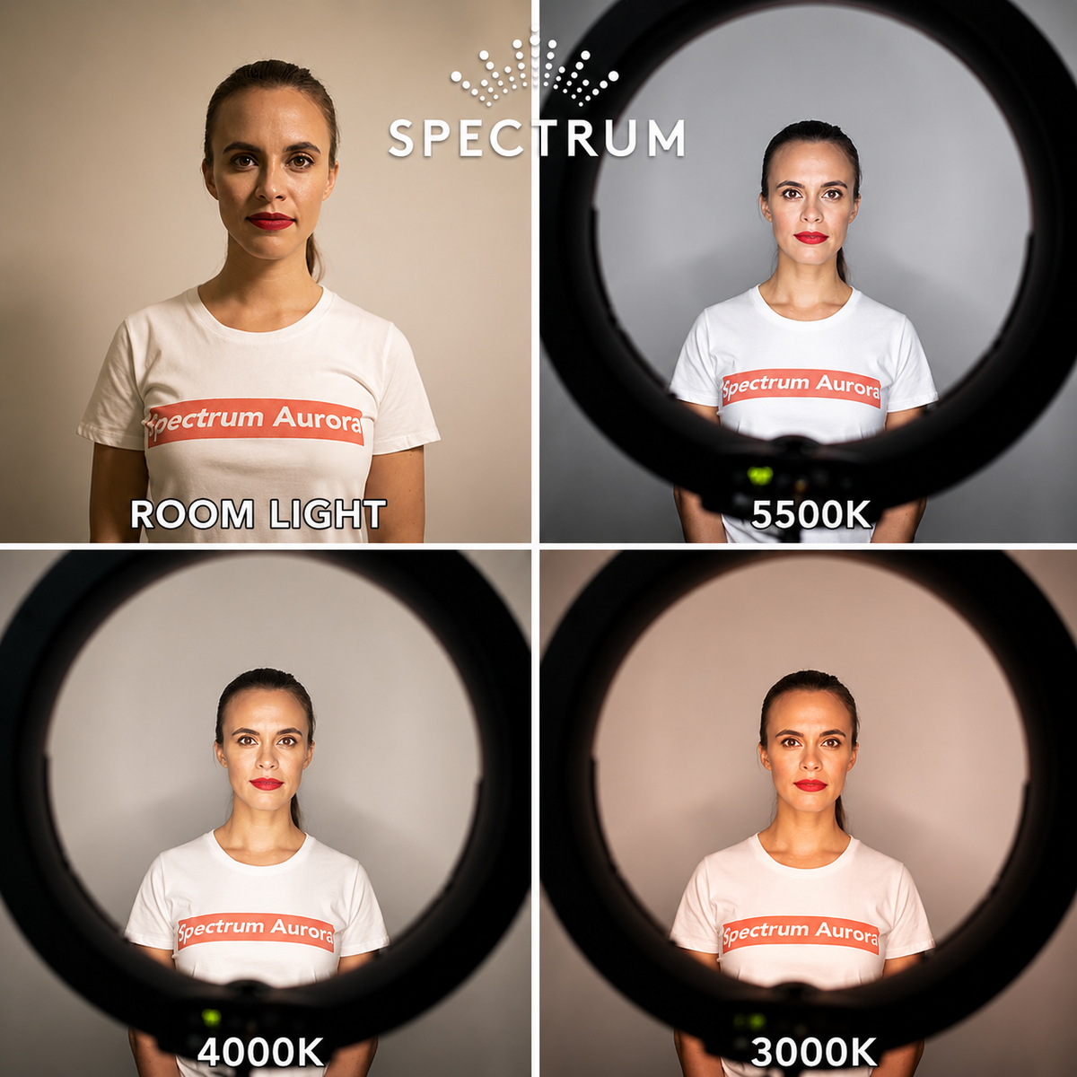 Spectrum Aurora 19" LED Bi-Colour Dimmable Ring Light Kit - Diamond Luxe V1
