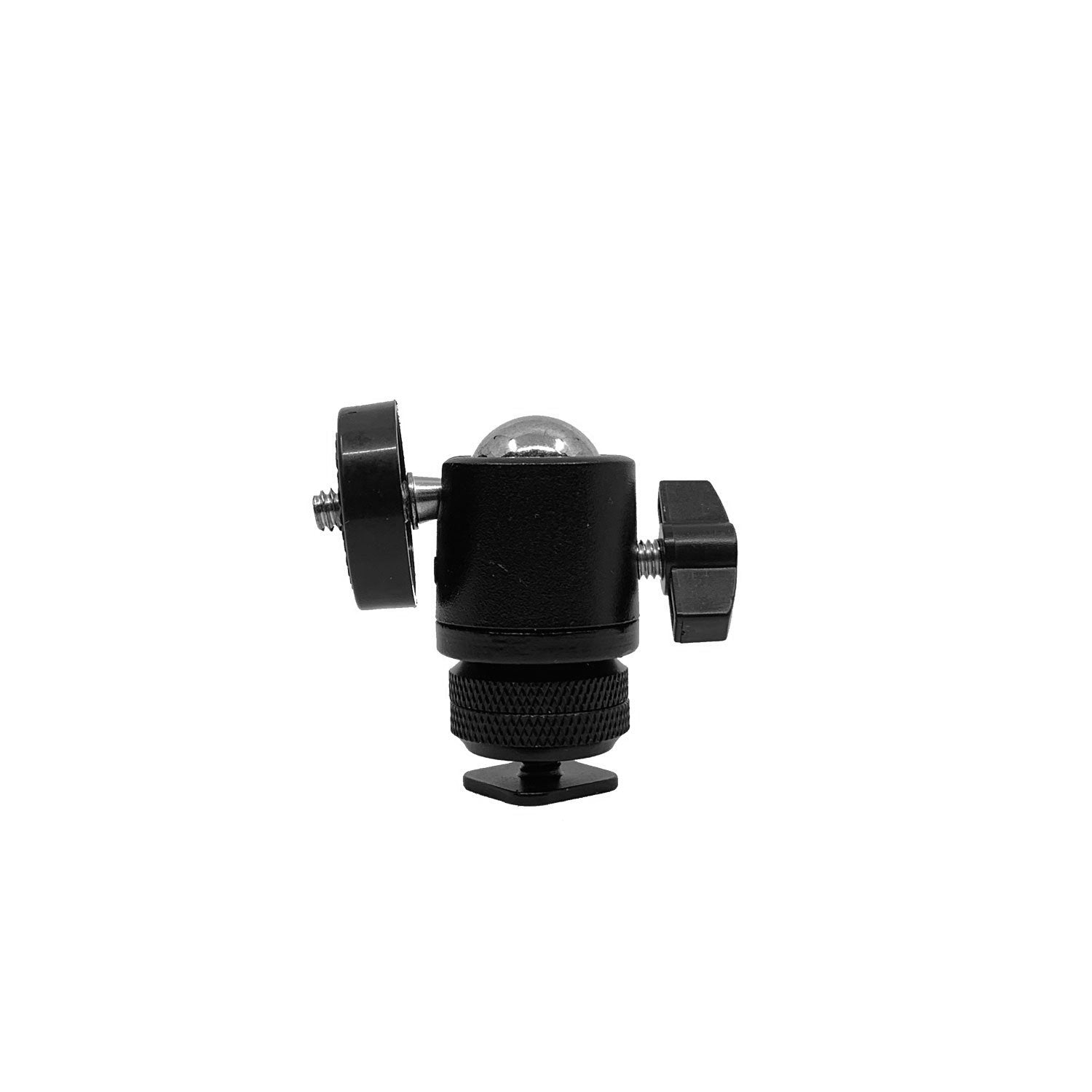 Ball Head Hot Shoe Mount with 1/4 inch Adapter Screw -  For DSLR Camera, Tripod, Light Stand