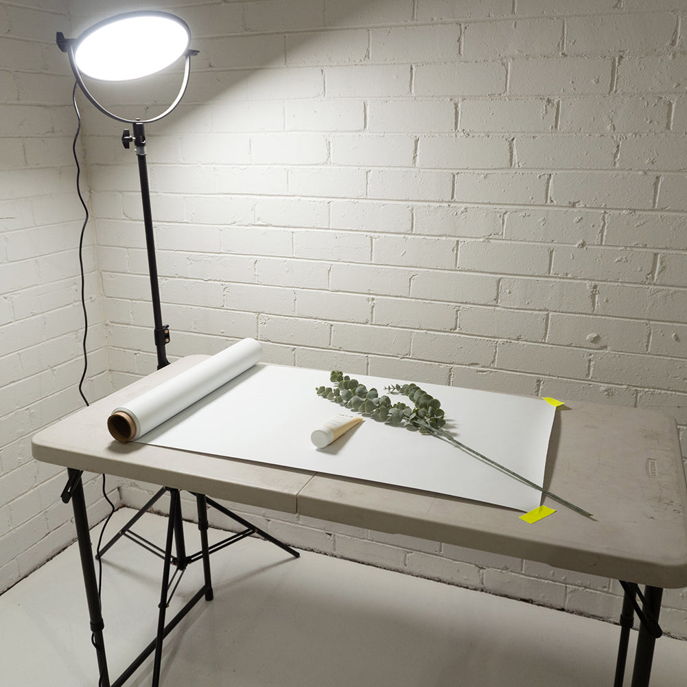 Spectrum 50cm Non Reflective Seamless Paper Roll Backdrop Offcuts - Caribbean Sky Blue