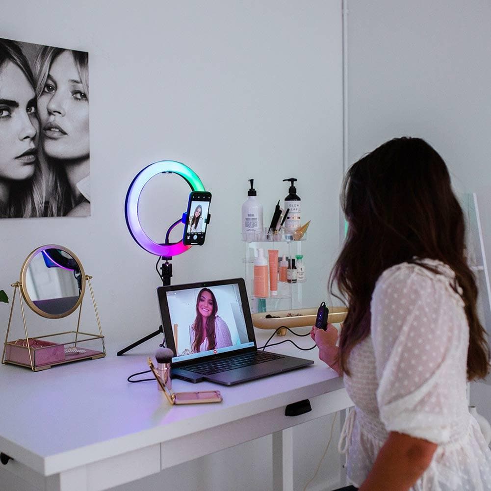 10" LED Ring Light Portable Zoom Meeting Desk RGB - Unicorn