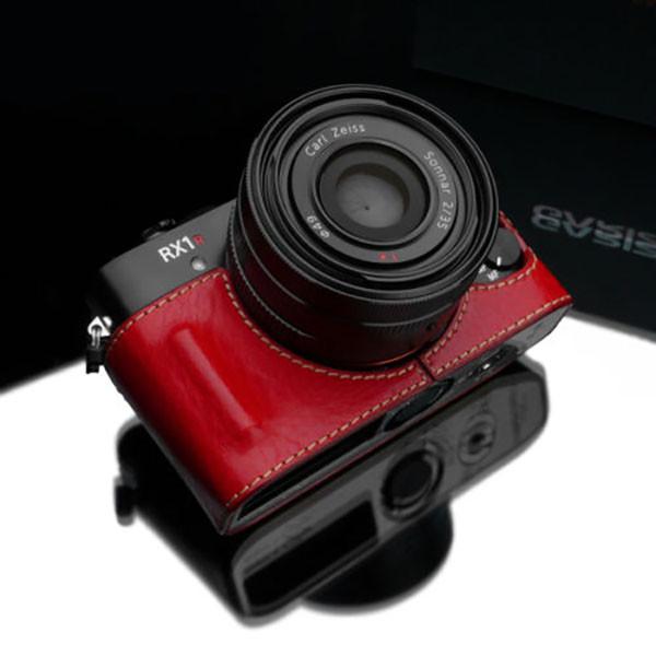Gariz Red Leather Camera Half Case HG-RX1R2R for Sony DSC-RX1RII Case