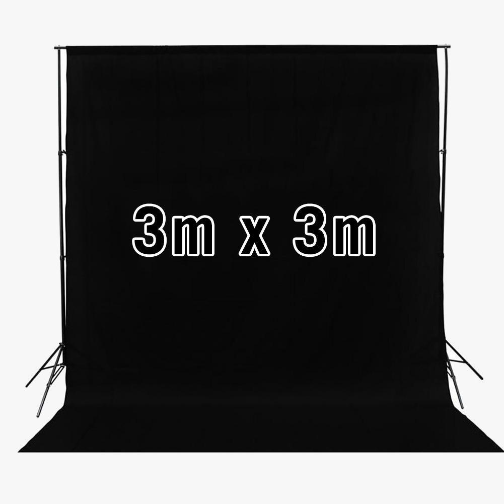Black 3m x 3m Studio Cotton Muslin Backdrop