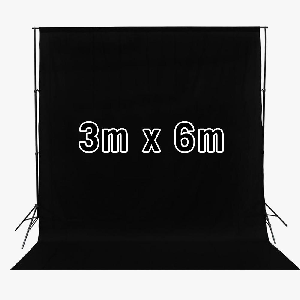 Black 3m x 6m Studio Cotton Muslin Backdrop