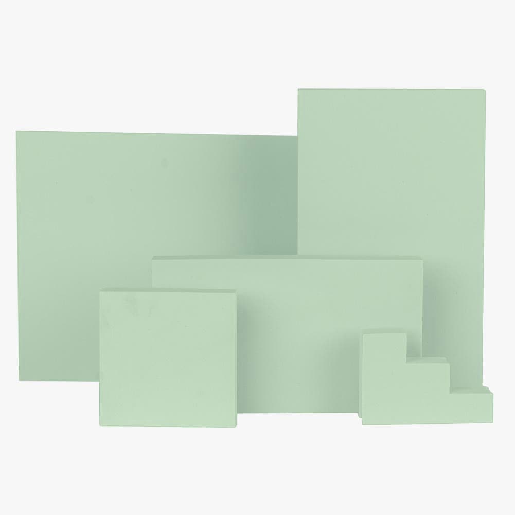 5 Piece Geometric Foam Styling Prop Set for Photography (Pastel Green)
