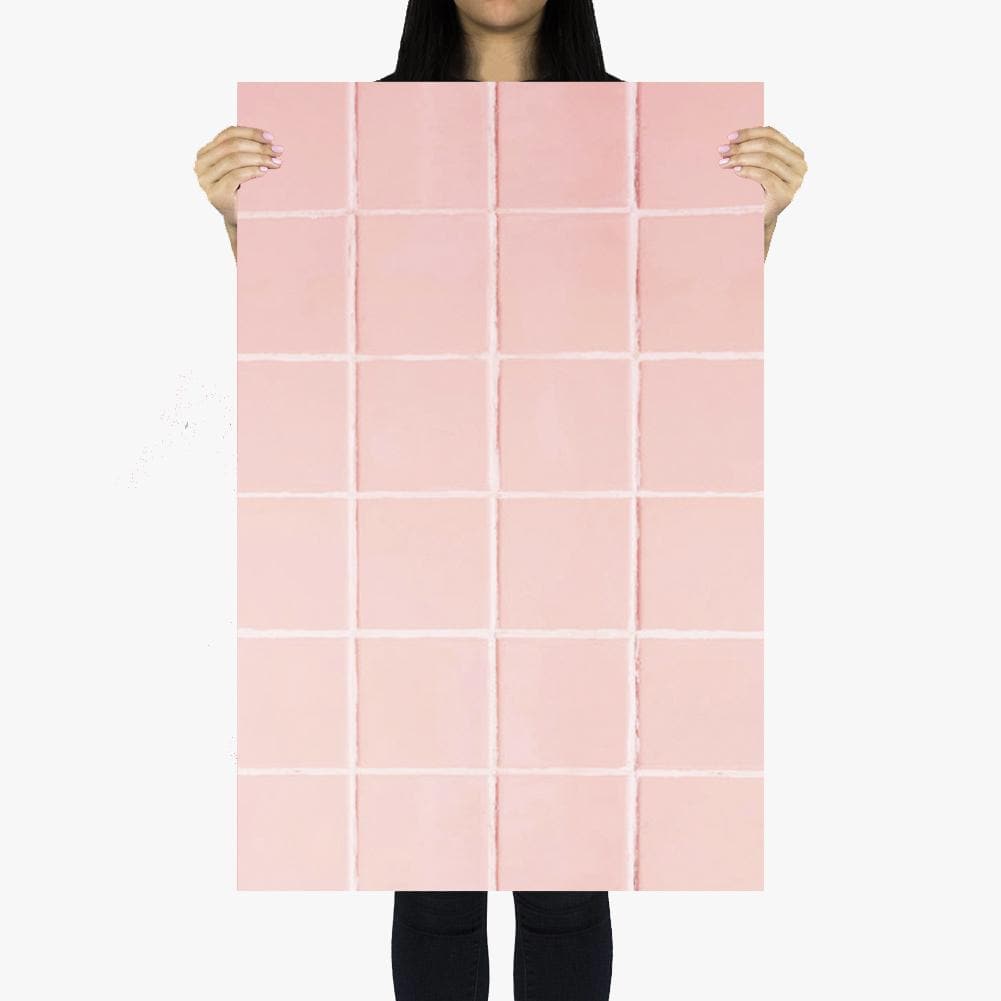Flat Lay Instagram Backdrop - 'Bronte' Pink Square Tiles (56cm x 87cm)