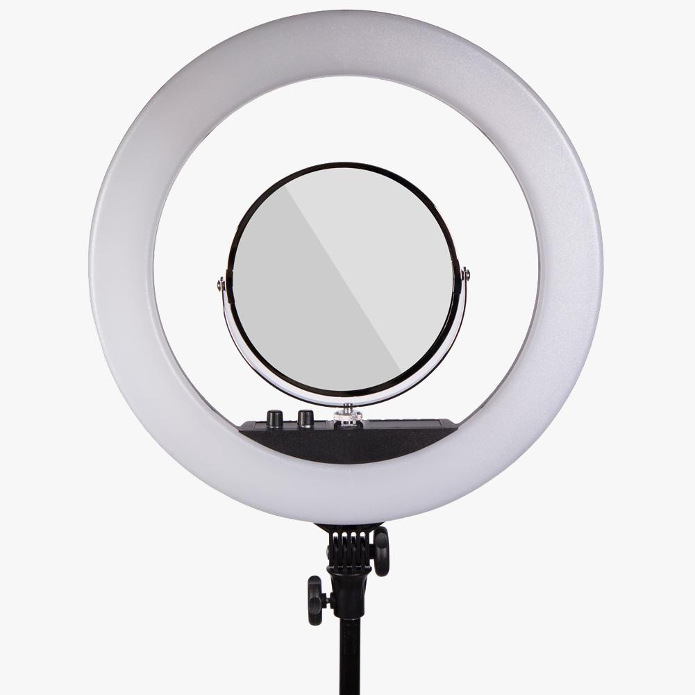 8" / 20.5cm Mirror with Hot Shoe Mount for Ring Light