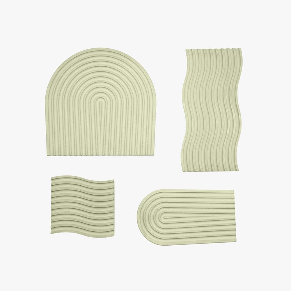 Grooved Arch Wave Photography Styling Handmade Plaster Props - 4 Pack