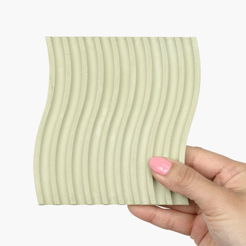 Grooved Arch Wave Photography Styling Handmade Plaster Props - 4 Pack (Matcha Green)