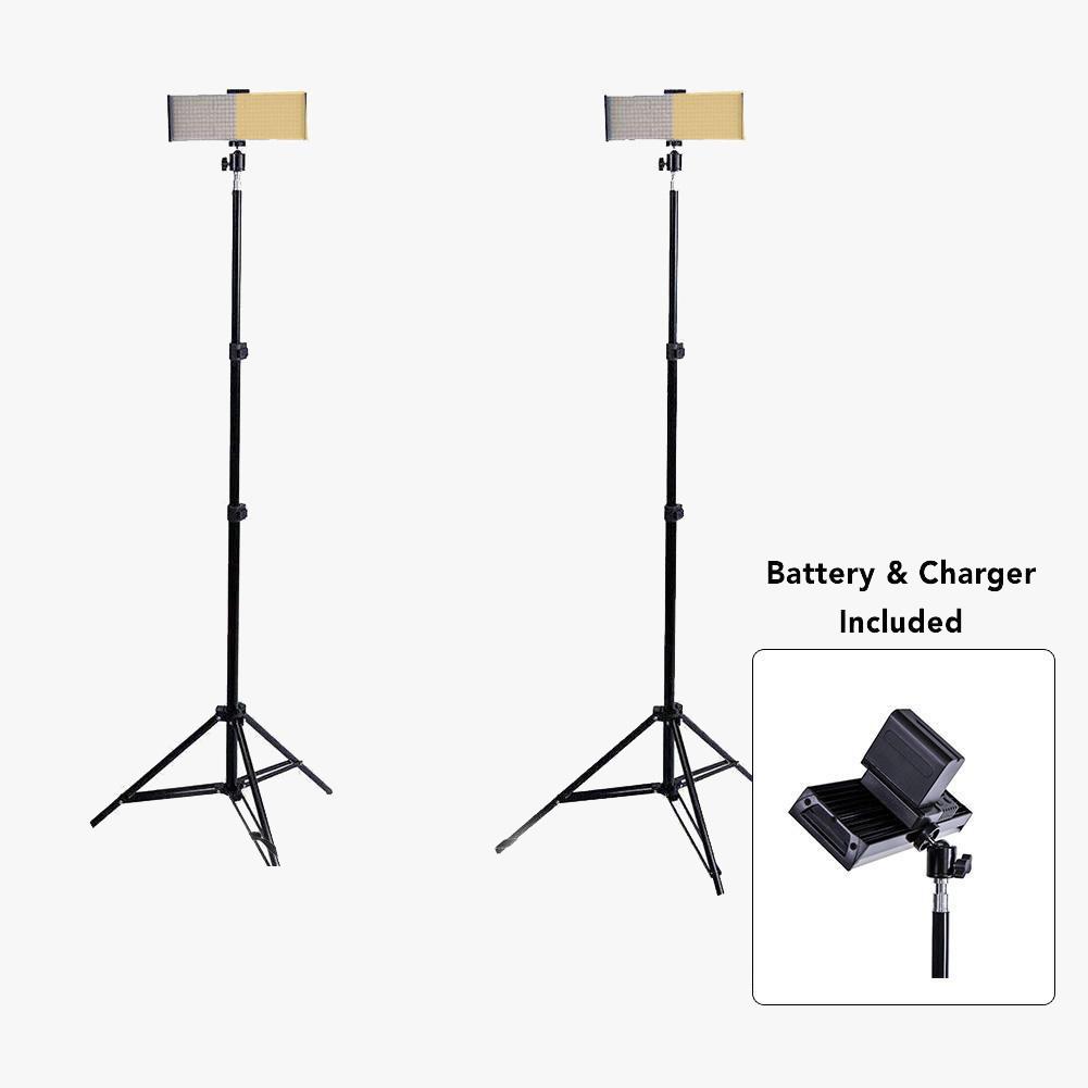 9" LED Photography Video Studio Lighting Kit - 2x 'DUO' Crystal Luxe