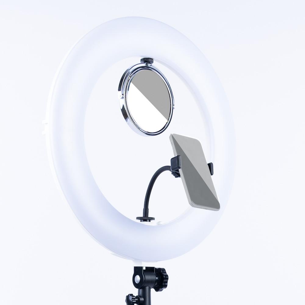 White 18" LED Ring Light & Remote - Gold Luxe III