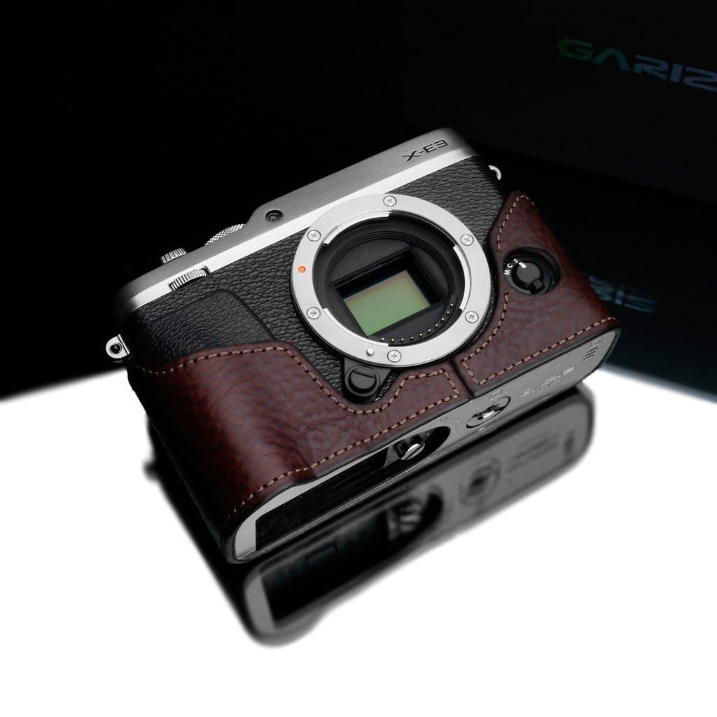 Gariz Brown Leather Camera Half Case XS-CHXE3BR for Fuji Fujifilm X-E3