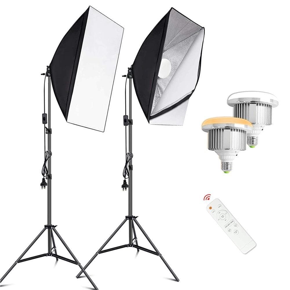 Led Softbox Set Volkwell Dual LED Bi-Coloured Dimmable Softbox Set With Remote