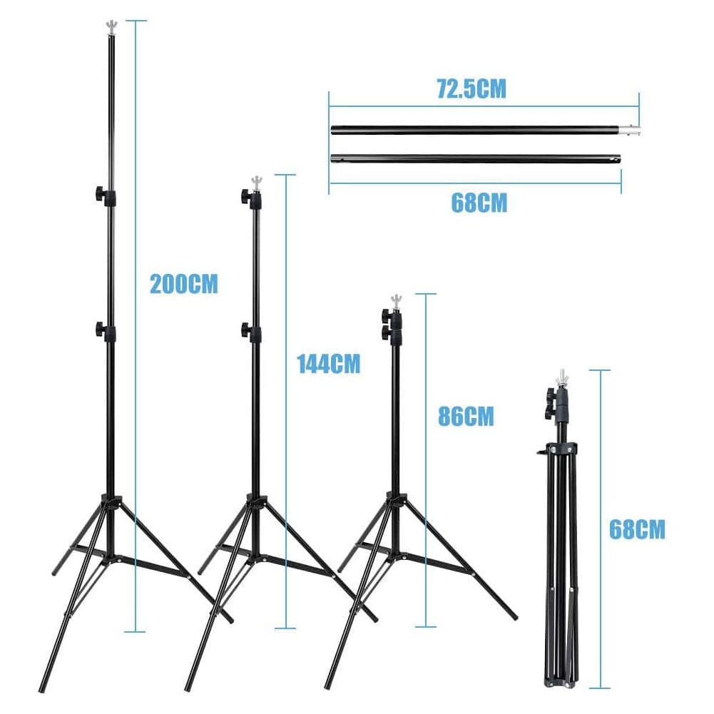 Backdrop Stand (2.0M x 2.0M) - 3kg Load 4 Segment Crossbar