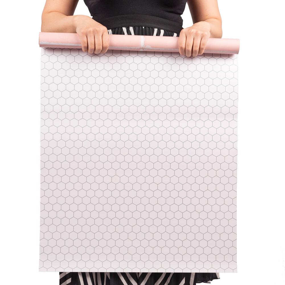 Flat Lay Instagram Backdrop - 'Bondi' White Hexagon Tiles (56cm x 87cm)