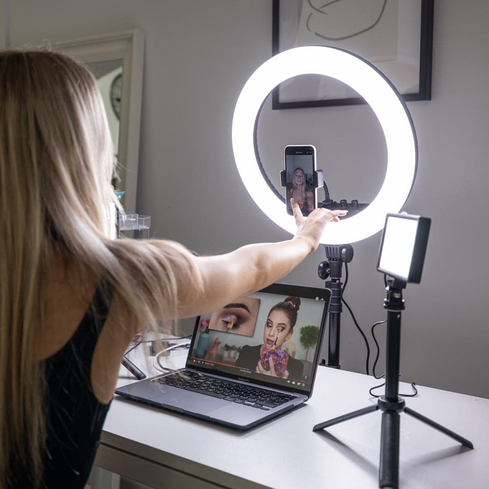 Complete Beauty Ring Light Studio Diamond Luxe & 5.5" LED Crystal Duo Lighting Kit