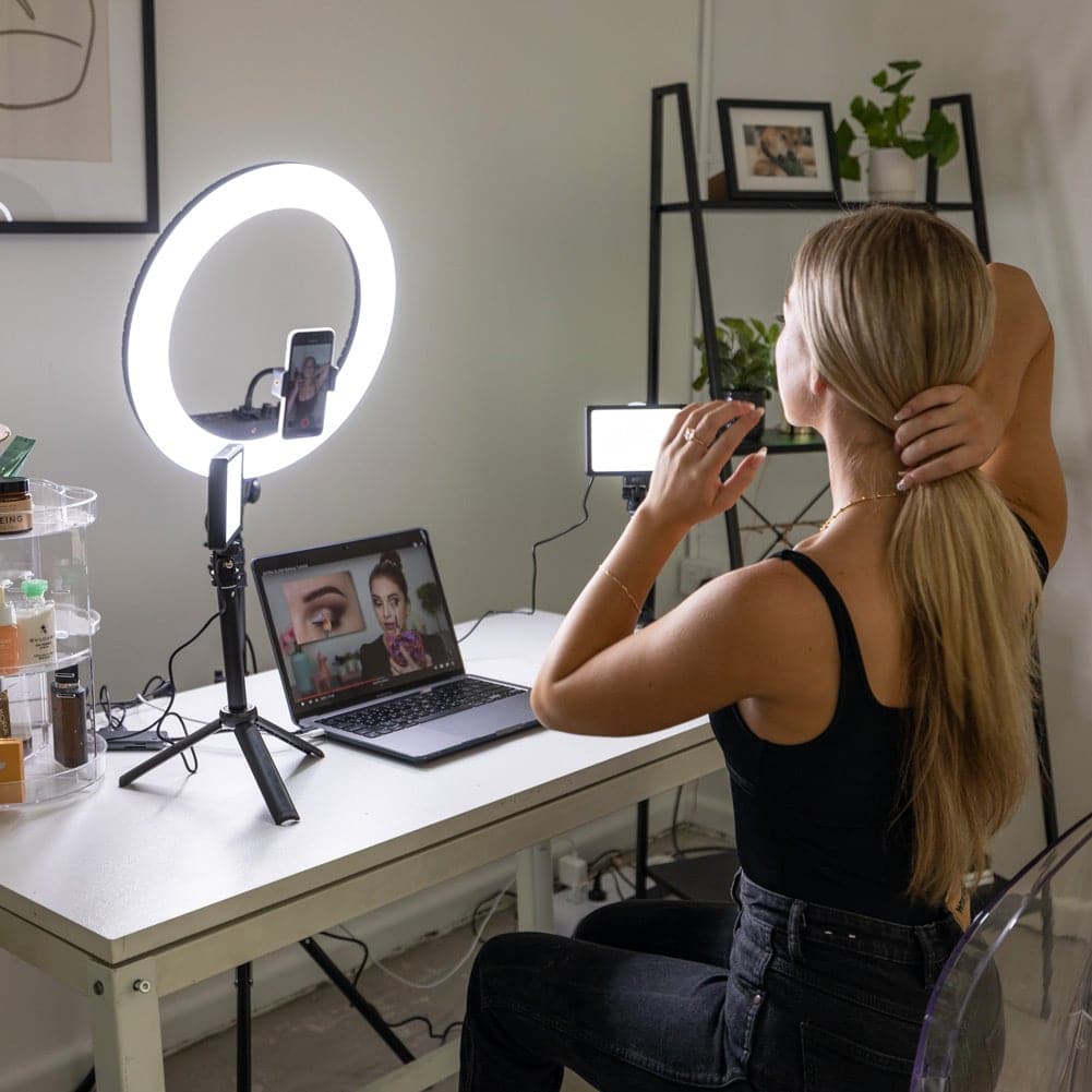 Complete Beauty Ring Light Studio Diamond Luxe & 5.5" LED Crystal Duo Lighting Kit