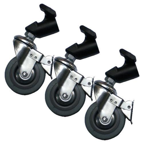 Light Stand Tripod Castor Wheel Set of 3 with Wheel Locks