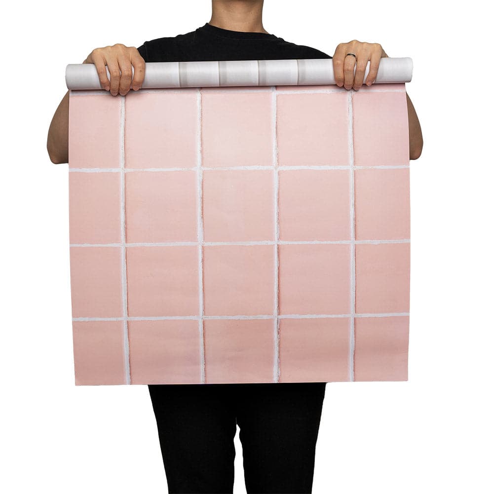 Flat Lay Instagram Backdrop - 'Balmoral' Pink Square Tiles (56cm x 87cm)