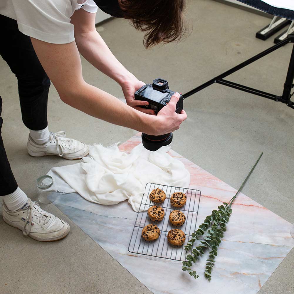 Flat Lay Instagram Backdrop - 'Leura' Pink Marble (56cm x 87cm)