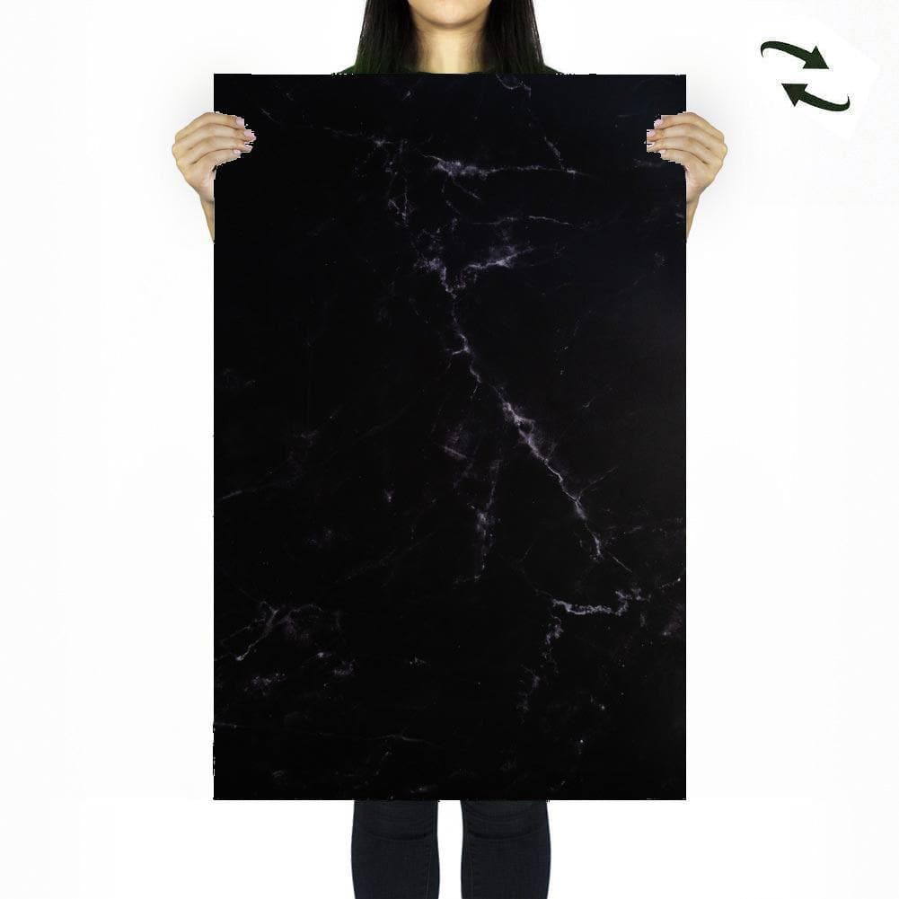 Flat Lay Instagram Backdrop - 'Toorak' Black Marble (56cm x 87cm)