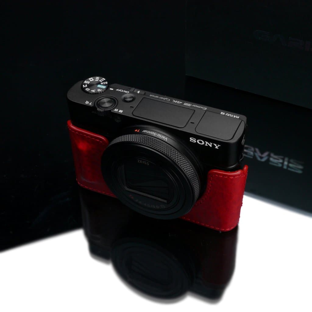 Gariz Red HG-RX100M7R Leather Camera Half Case for Sony RX100M7/RX100M6