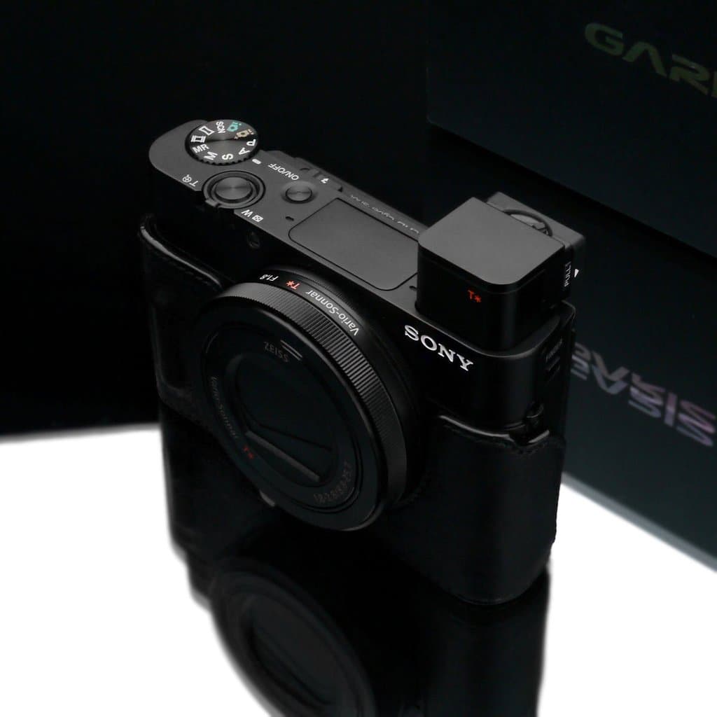 Gariz Sony RX100 MK3 / MK4 / MK5 Black Leather Camera Half Case HG-RX100M3BK
