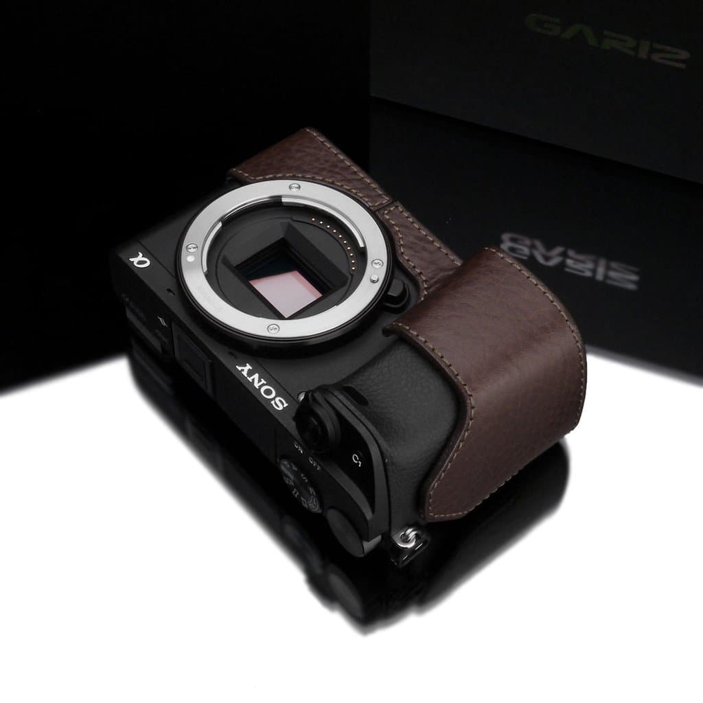 Gariz XS-CHA6300BR Brown Leather Half Case for Sony Alpha A6300/A6400