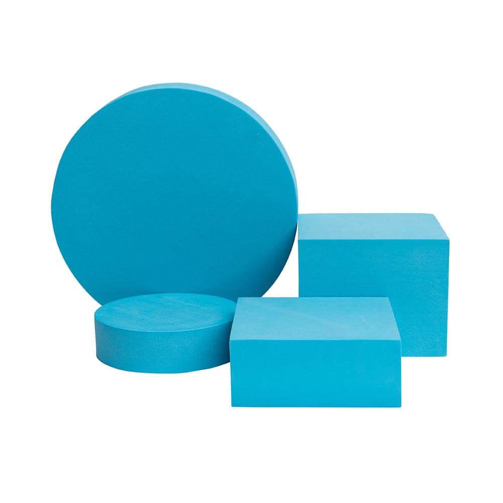 Geometric Foam Styling Props For Photography - Capri Blue 4 Pack