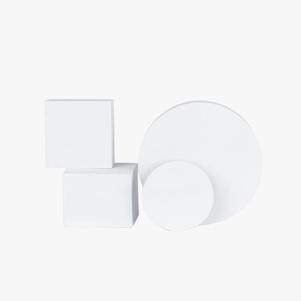 Geometric Foam Styling Props For Photography Polar White 4 Pack