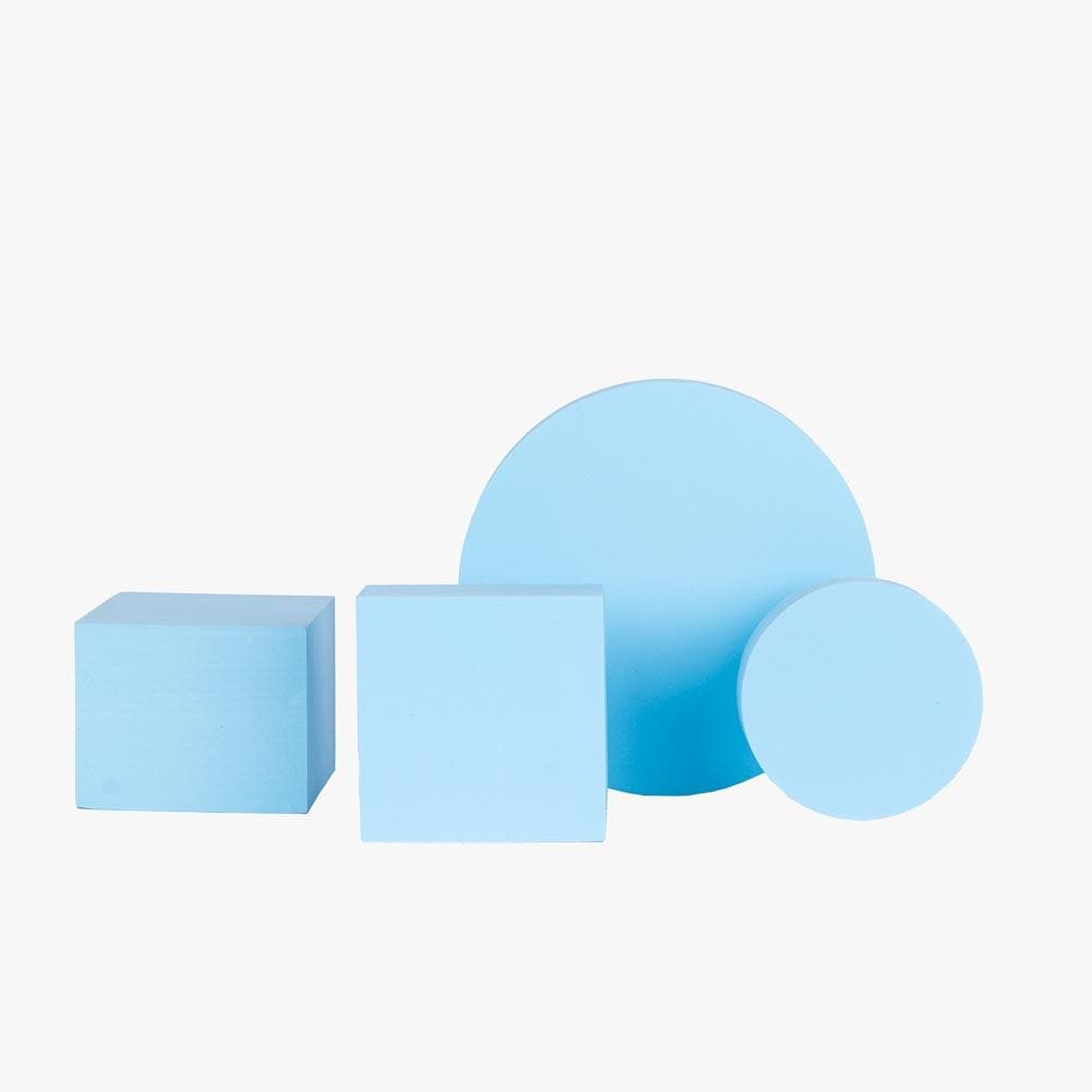 Geometric Foam Styling Props For Photography - Powder Blue 4 Pack