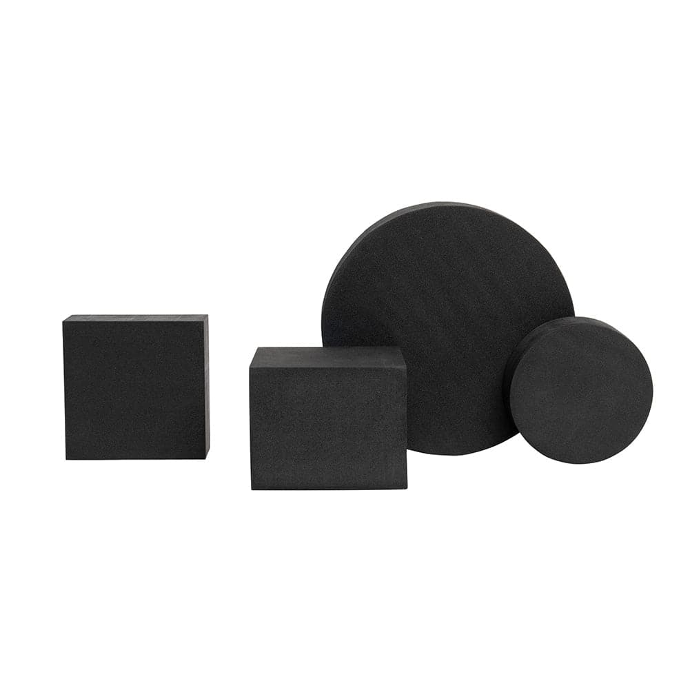 Geometric Foam Styling Props For Photography - Raven Black 4 Pack