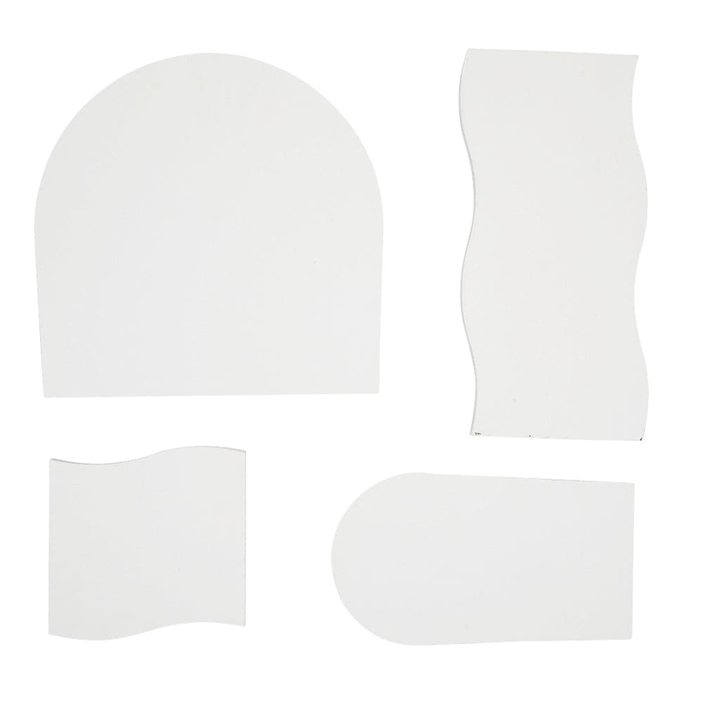 Grooved Arch Wave Photography Styling Handmade Plaster Props - 4 Pack (White Essence)