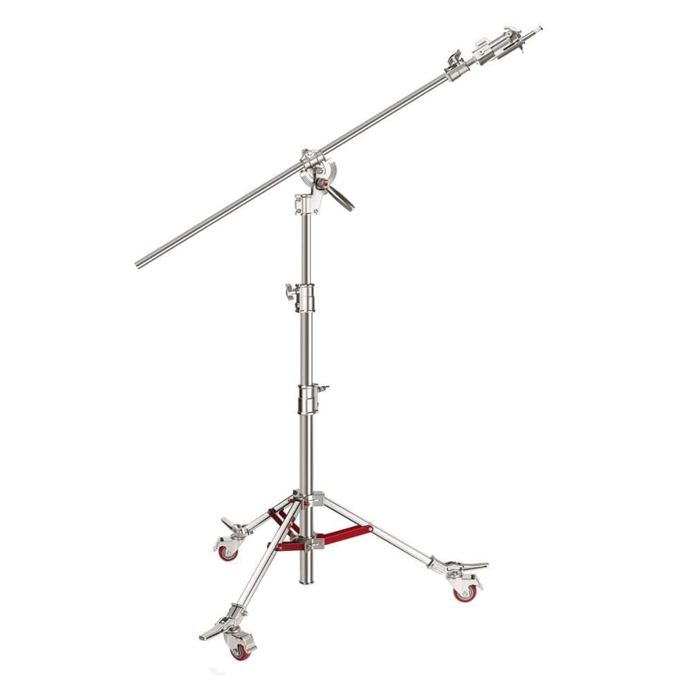 Heavy Duty Photographic C-Stand & Boom Arm with Wheels (40kg Load)