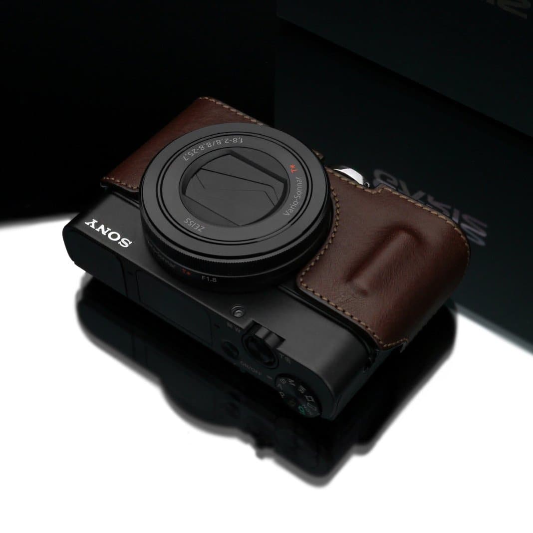 Gariz Sony RX100 MK3 / MK4 / MK5 Brown Leather Camera Half Case HG-RX100M3BR